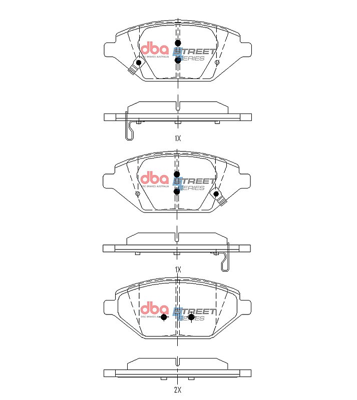 DBA Street Series Brake Pads 128.8mm x 53.7mm DB15140SS - Front