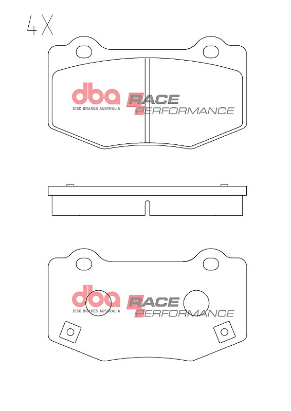 DBA Race Performance Brake Pads 109.5mm x 62mm DB15144RP - Rear