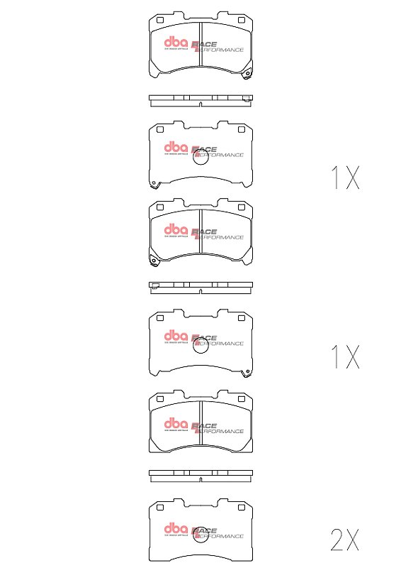 DBA Race Performance Brake Pads 133.5mm x 85.7+85,7mm DB15147RP - Front