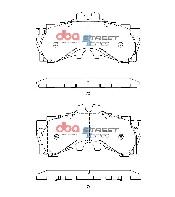DBA Street Series Brake Pads 200.1mm x 95.9mm DB15150SS - Front