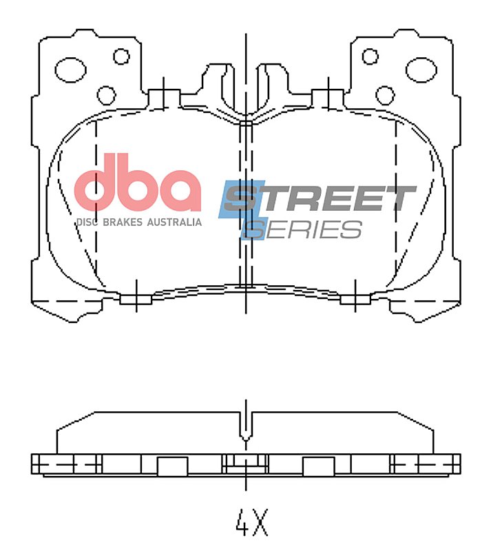 DBA Street Series Brake Pads 111mm x 76.2mm DB15151SS - Rear