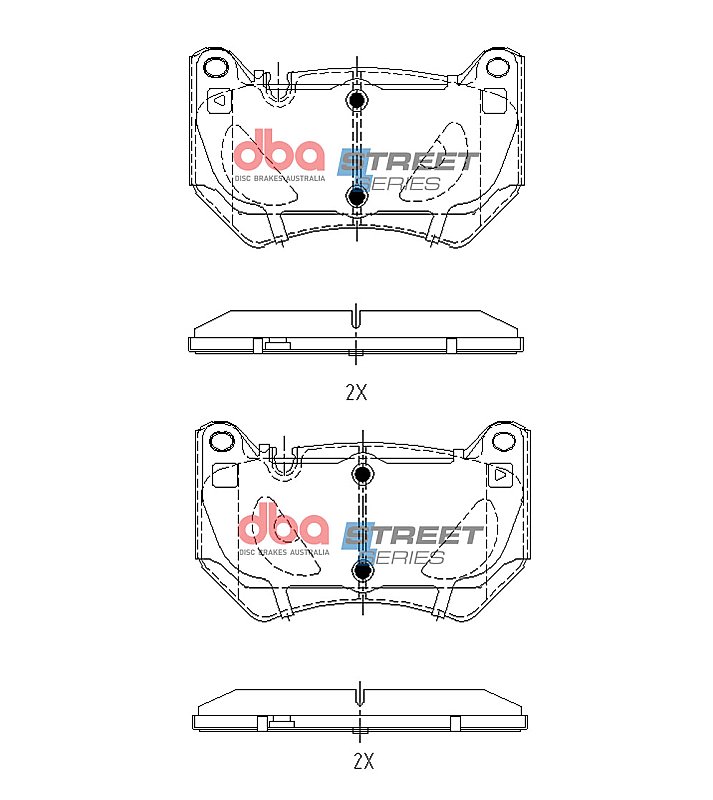DBA Street Series Brake Pads 135.5mm x 81.4mm DB15153SS - Front