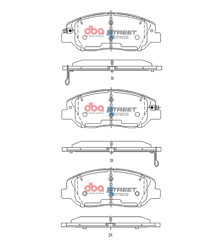 DBA Street Series Brake Pads 156.9mm x 60.8mm DB15156SS - Front