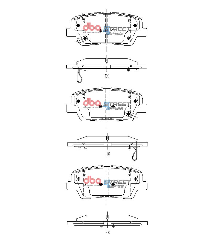 DBA Street Series Brake Pads 116.9mm x 48.2mm DB15157SS - Rear