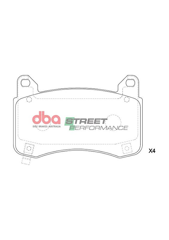 DBA Street Performance Brake Pads 131.8mm x 84.4mm DB15160SP - Front
