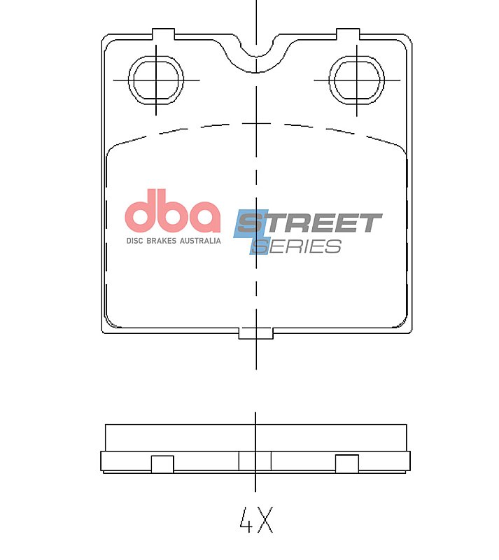 DBA Street Series Brake Pads 55.5mm x 53.6mm DB15163SS - Rear