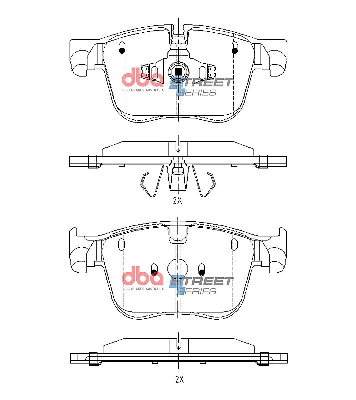 DBA Street Series Brake Pads 155mm x 70.1mm DB15164SS - Rear