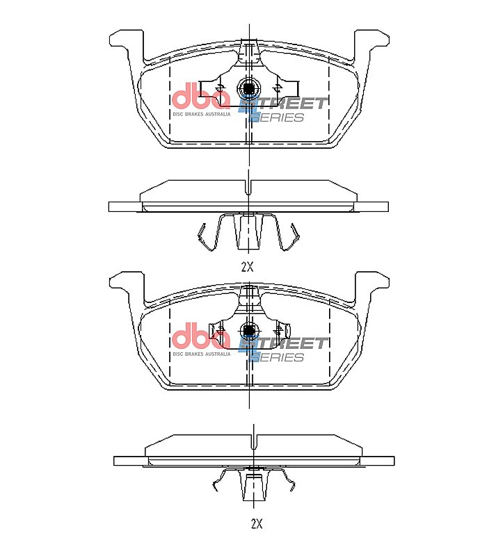 DBA Street Series Brake Pads 145.8mm x 61.5mm DB15168SS - Front