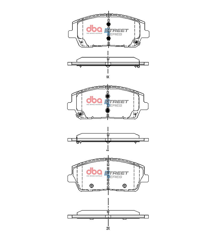 DBA Street Series Brake Pads 158.5mm x 65.2mm DB15169SS - Front