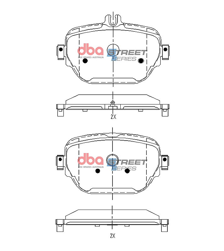 DBA Street Series Brake Pads 129/129mm x 79/70mm DB15171SS - Rear