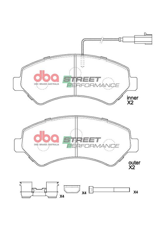 DBA Street Performance Brake Pads 169.1mm x 69.1mm DB15172SP - Front