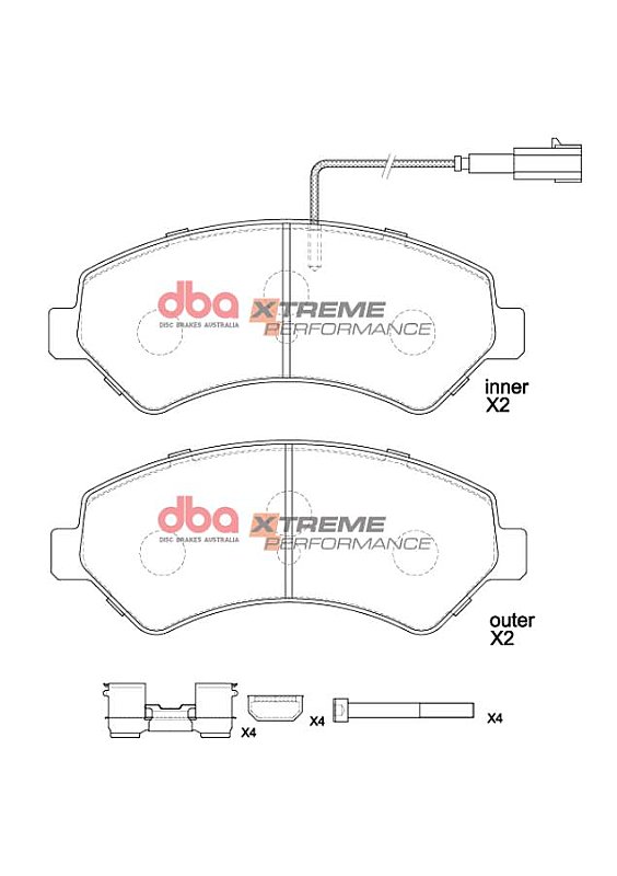 DBA Xtreme Performance Brake Pads 169.1mm x 69.1mm DB15172XP - Front