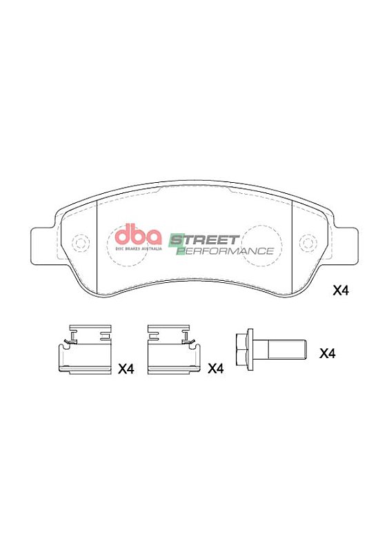 DBA Street Performance Brake Pads 136.8mm x 48.9mm DB15173SP - Rear