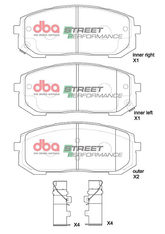 DBA Street Performance Brake Pads 145.5mm x 60.2mm DB15177SP - Front