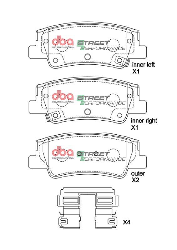 DBA Street Performance Brake Pads 111.8mm x 44.1mm DB15178SP - Rear