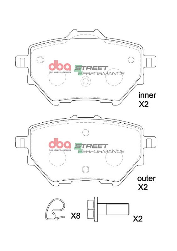 DBA Street Performance Brake Pads 99 / 99mm x 50 / 53mm DB15193SP - Rear