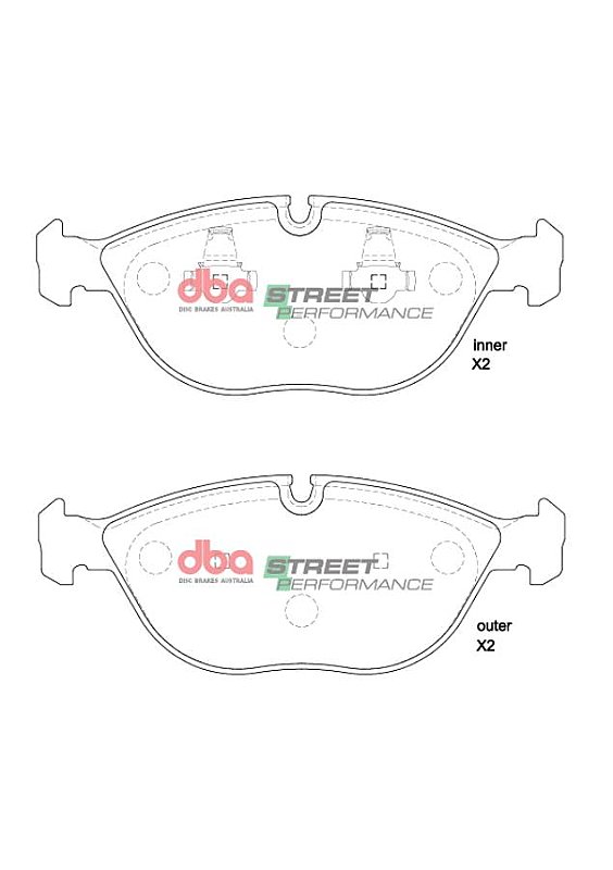DBA Street Performance Brake Pads 194mm x 73.8mm DB15194SP - Front