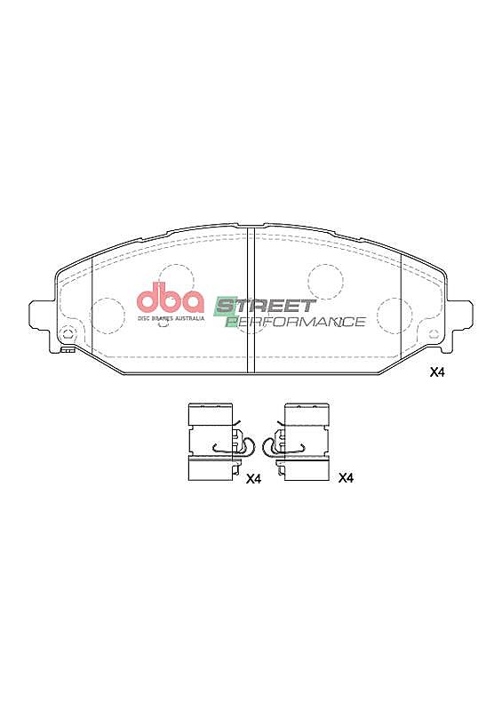 DBA Street Performance Brake Pads 201.9mm x 69.1mm DB15195SP - Front