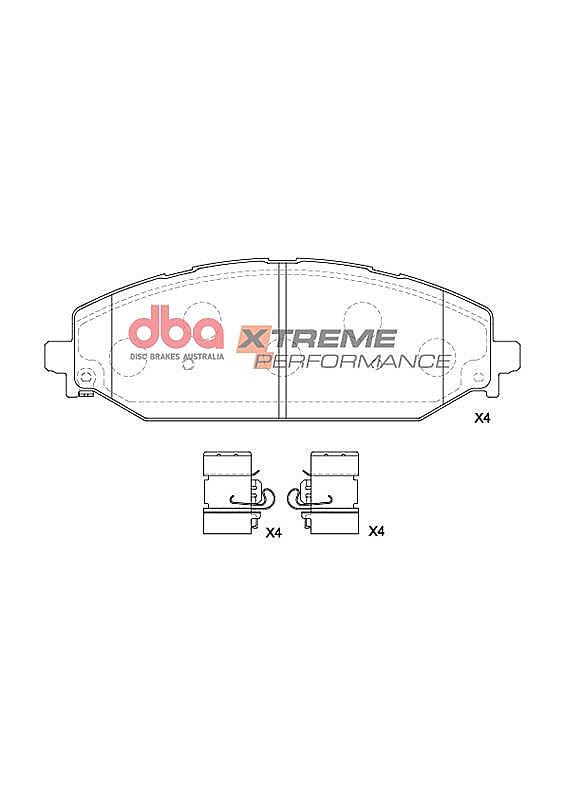 DBA Brake Kit - 4000 Series T3 Slotted & Xtreme Performance Brake Pads (2x DBA43266S+ DB15195XP) DBA43266S-15195XP