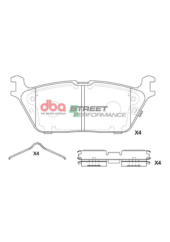 DBA Street Performance Brake Pads 149mm x 59mm DB15196SP - Rear