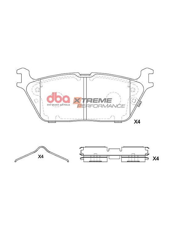 DBA Brake Kit - 4000 Series T3 Slotted & Xtreme Performance Brake Pads (2x DBA43247S+ DB15196XP) DBA43247S-15196XP