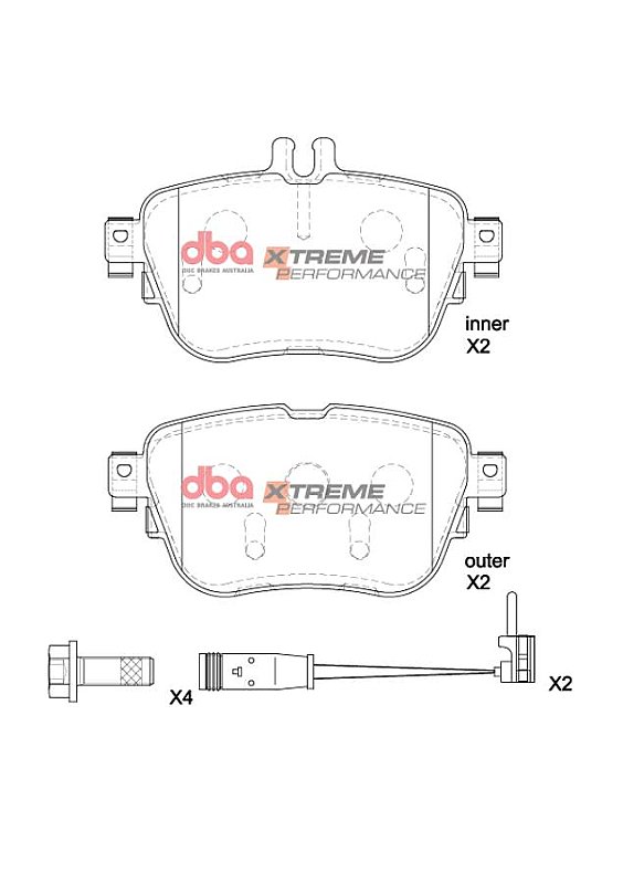 DBA Xtreme Performance Brake Pads 114 / 114mm x 56 / 65mm DB15197XP - Rear