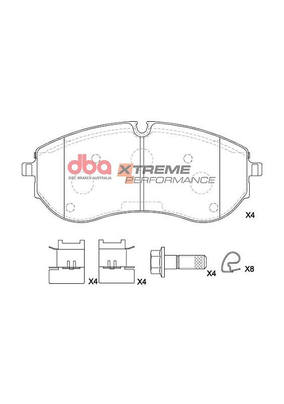 DBA Xtreme Performance Brake Pads 177.4mm x 74.5mm DB15198XP - Front