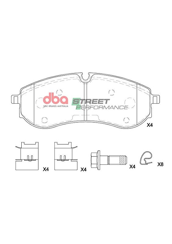 DBA Street Performance Brake Pads 170.4mm x 64.2mm DB15200SP - Rear