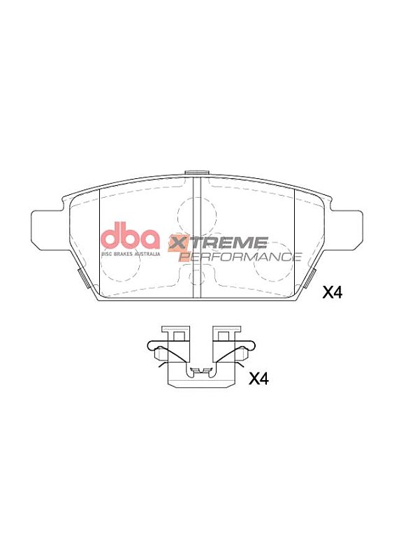 DBA Xtreme Performance Brake Pads 110.6mm x 42.2mm DB15203XP - Rear