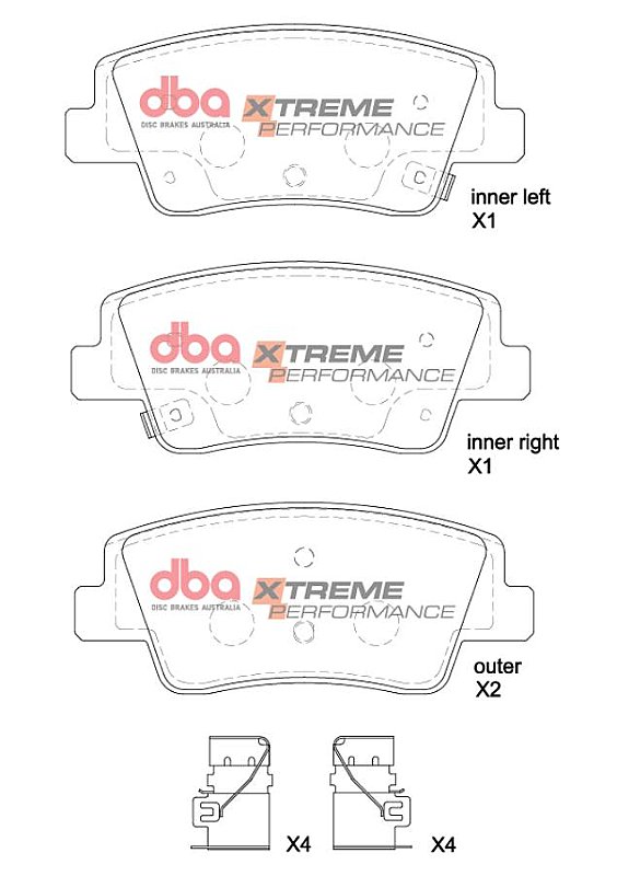 DBA Xtreme Performance Brake Pads 123.5mm x 51.5mm DB15206XP - Rear