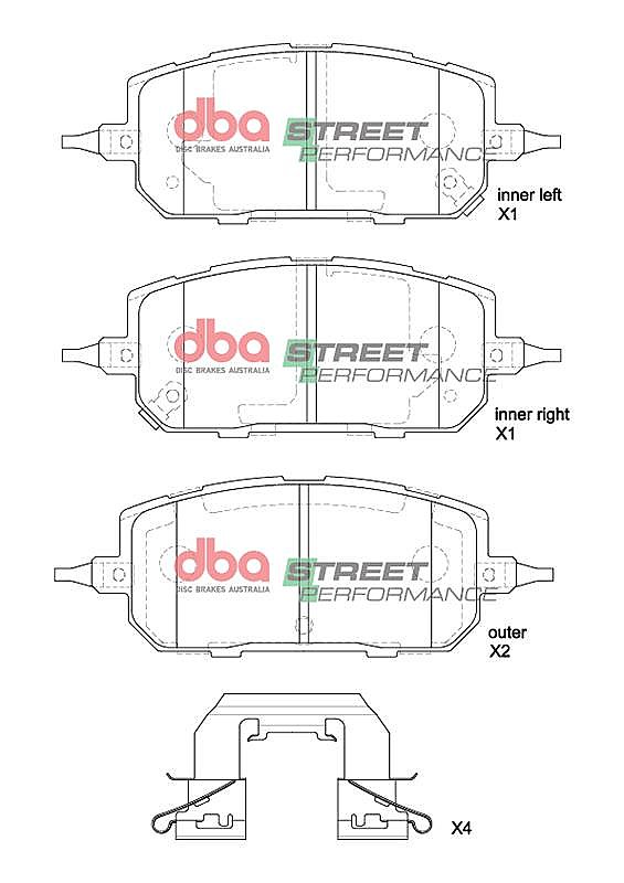 DBA Street Performance Brake Pads 141.6mm x 60.2mm DB15207SP - Front