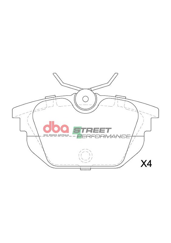 DBA Street Performance Brake Pads 87.1mm x 44.3mm DB15208SP - Rear