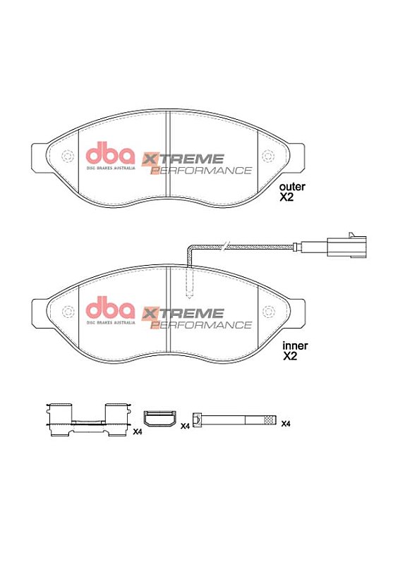 DBA Xtreme Performance Brake Pads 169mm x 61.5mm DB15212XP - Front