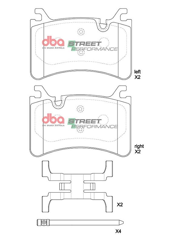 DBA Street Performance Brake Pads 120mm x 84.5mm DB15215SP - Rear