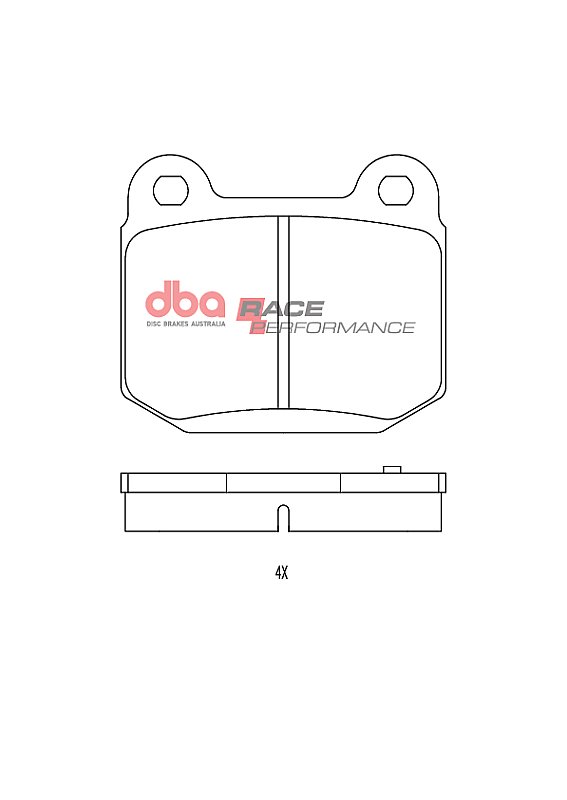 DBA Race Performance Brake Pads 76.5mm x 65.5mm DB1521RP - Rear
