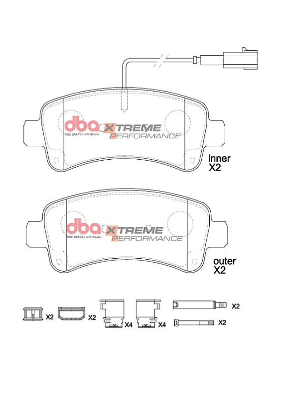 DBA Xtreme Performance Brake Pads 141.6mm x 59.3mm DB15221XP - Rear