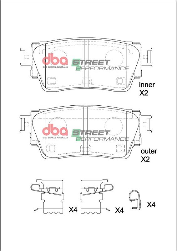 DBA Street Performance Brake Pads 103.4mm x 42.1mm DB15223SP - Rear