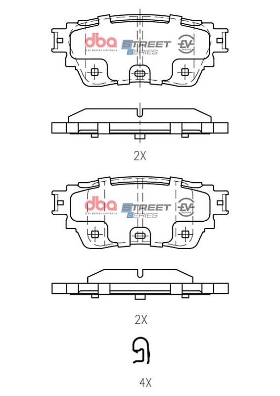 DBA Street Series Brake Pads 103.4mm x 42.1mm DB15223SSEV - Rear