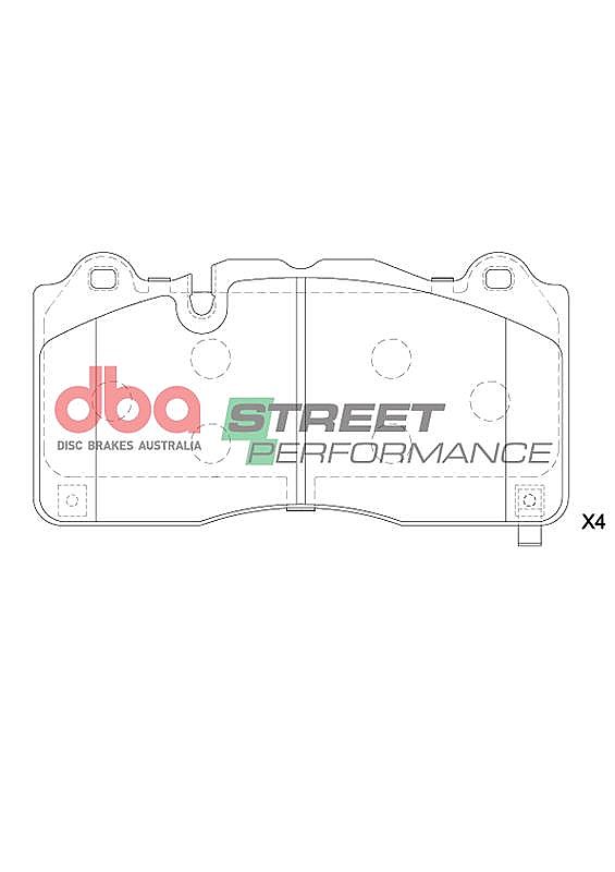 DBA Street Performance Brake Pads 189.7mm x 96.6mm DB15224SP - Front