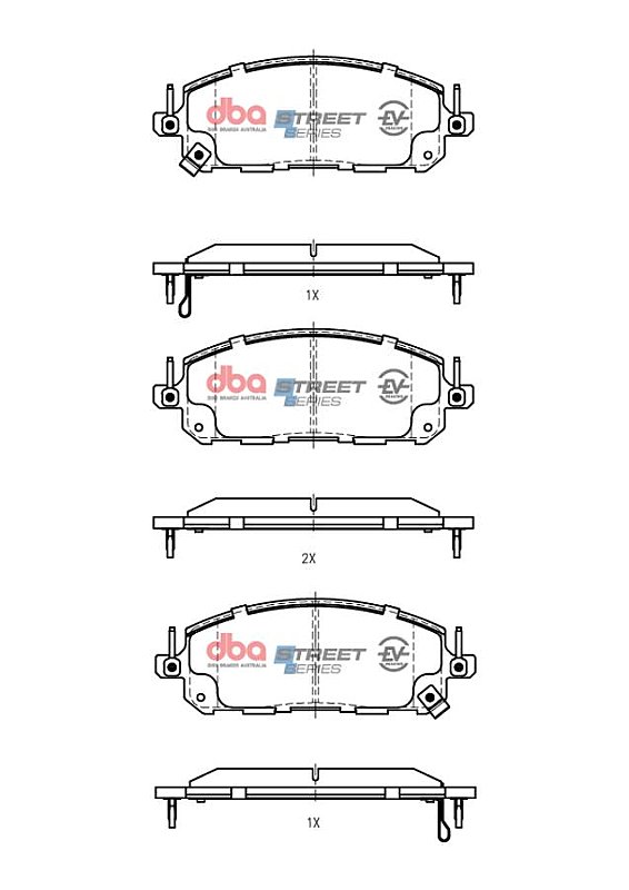 DBA Street Series Brake Pads 172.6mm x 62.1mm DB15226SSEV - Front
