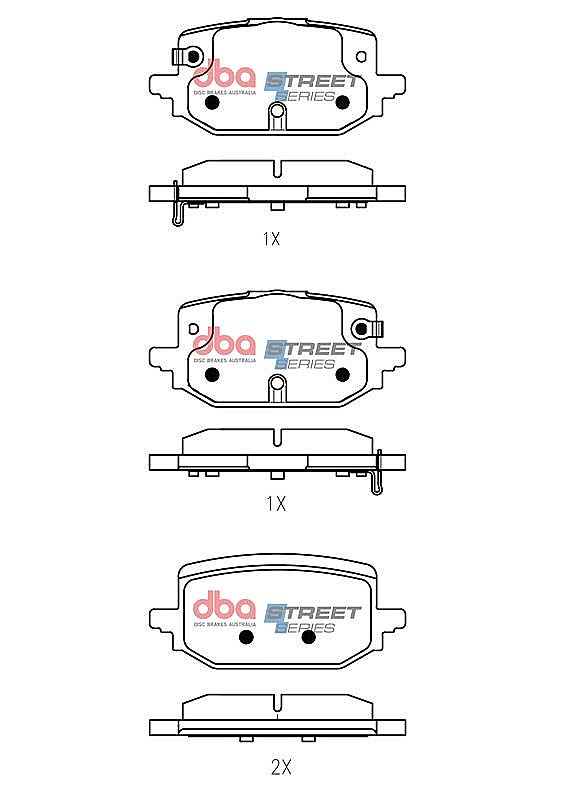 DBA Street Performance Brake Pads 102mm x 46.6mm DB15228SS - Rear