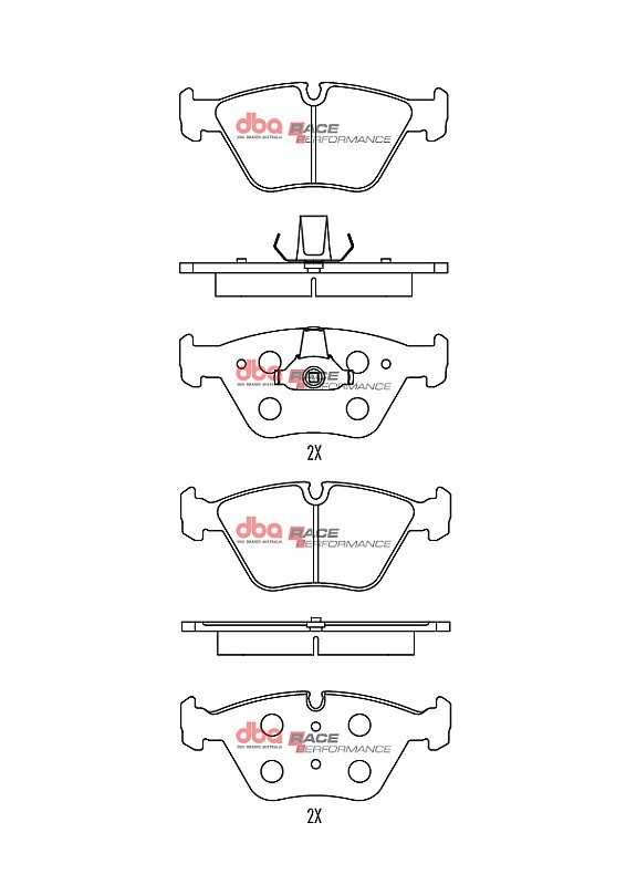 DBA Race Performance Brake Pads 156.4+155,3mm x 63.6mm DB1522RP - Front
