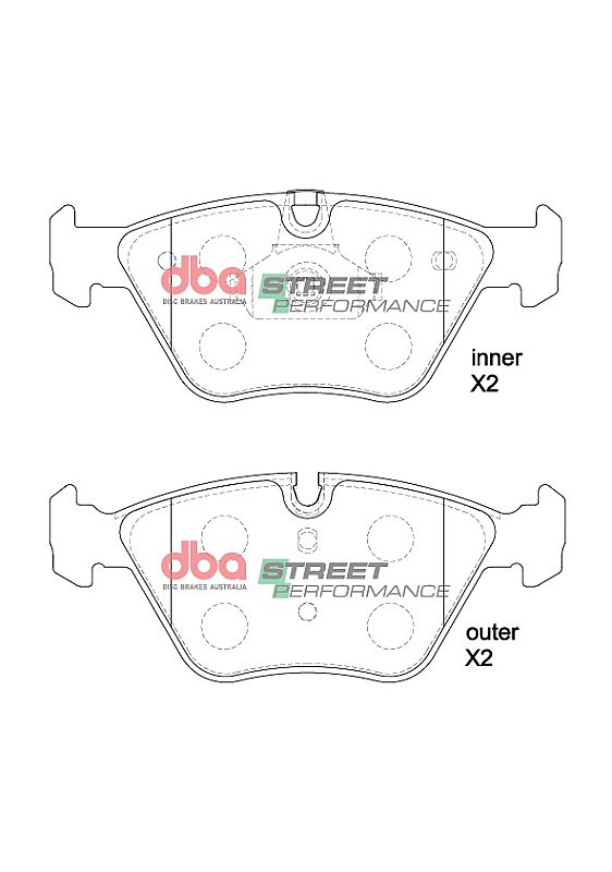 DBA Street Performance Brake Pads 156.3; 155,1mm x 63; 63.7mm DB1522SP - Front
