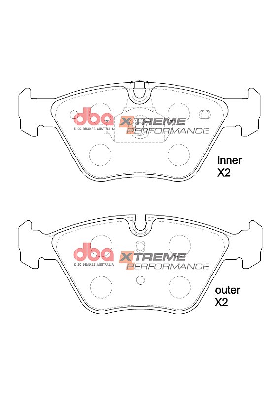 DBA Xtreme Performance Brake Pads 156.3; 155,1mm x 63; 63.7mm DB1522XP - Front