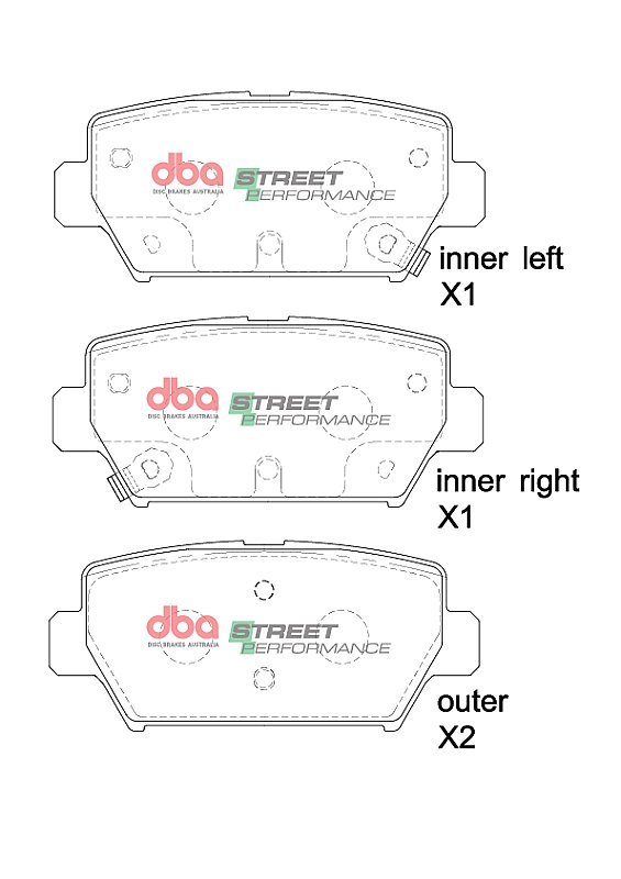 DBA Street Performance Brake Pads 96.9mm x 42.7mm DB15254SP - Rear