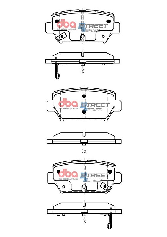 DBA Street Series Brake Pads 96.9mm x 42.7mm DB15254SS - Rear
