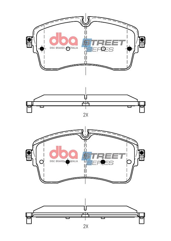 DBA Street Series Brake Pads 175mm x 78.8mm DB15257SS - Front