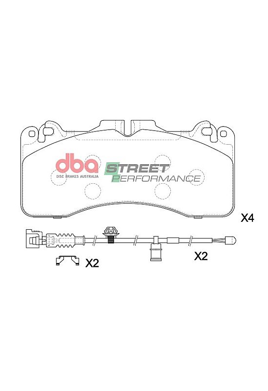DBA Street Performance Brake Pads 190mm x 86mm DB15259SP - Front