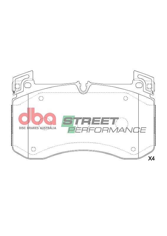 DBA Street Performance Brake Pads 187.7mm x 104.7mm DB15263SP - Front