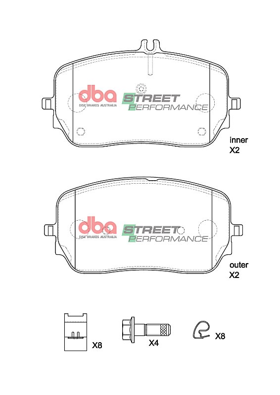 DBA Street Performance Brake Pads 170.3; 170mm x 92.4; 83,2mm DB15264SP - Front
